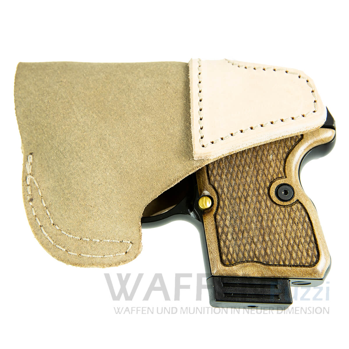 Passendes-Lederholster-Steel-Eagle Holster natur für Steel Eagle Schreckschusspistole mit Gürtelclip