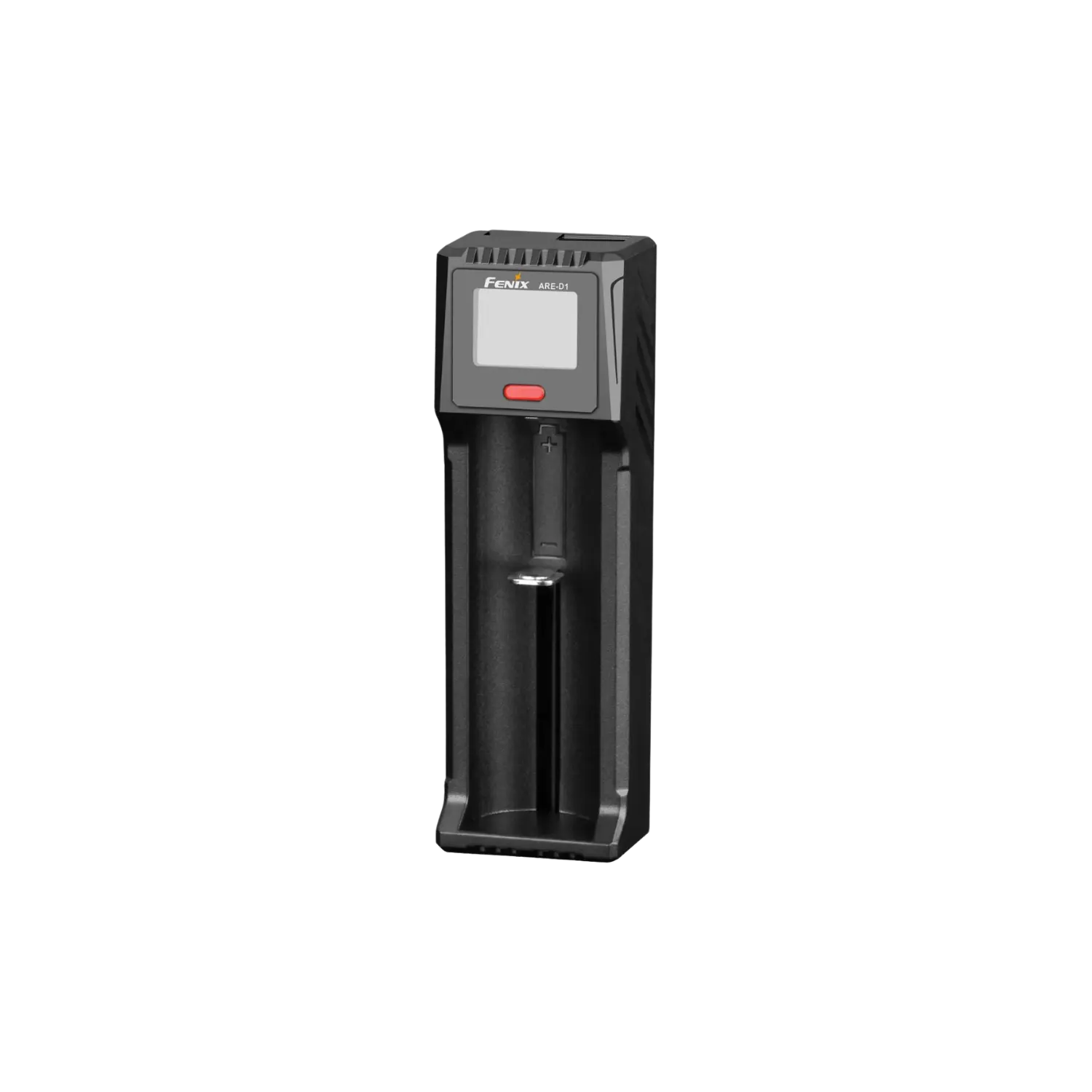 Fenix ARE-D1 Ladegerät für Akkus mit digitalem Display und rotem Knopf 