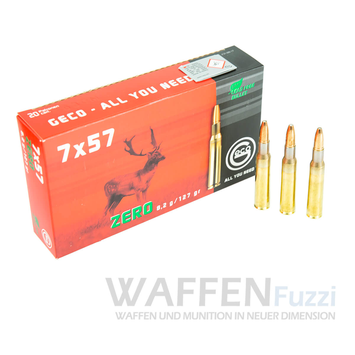 Geco Zero Büchsenpatronen 20 Schuss Kaliber 7x57 Leadfree Bullet