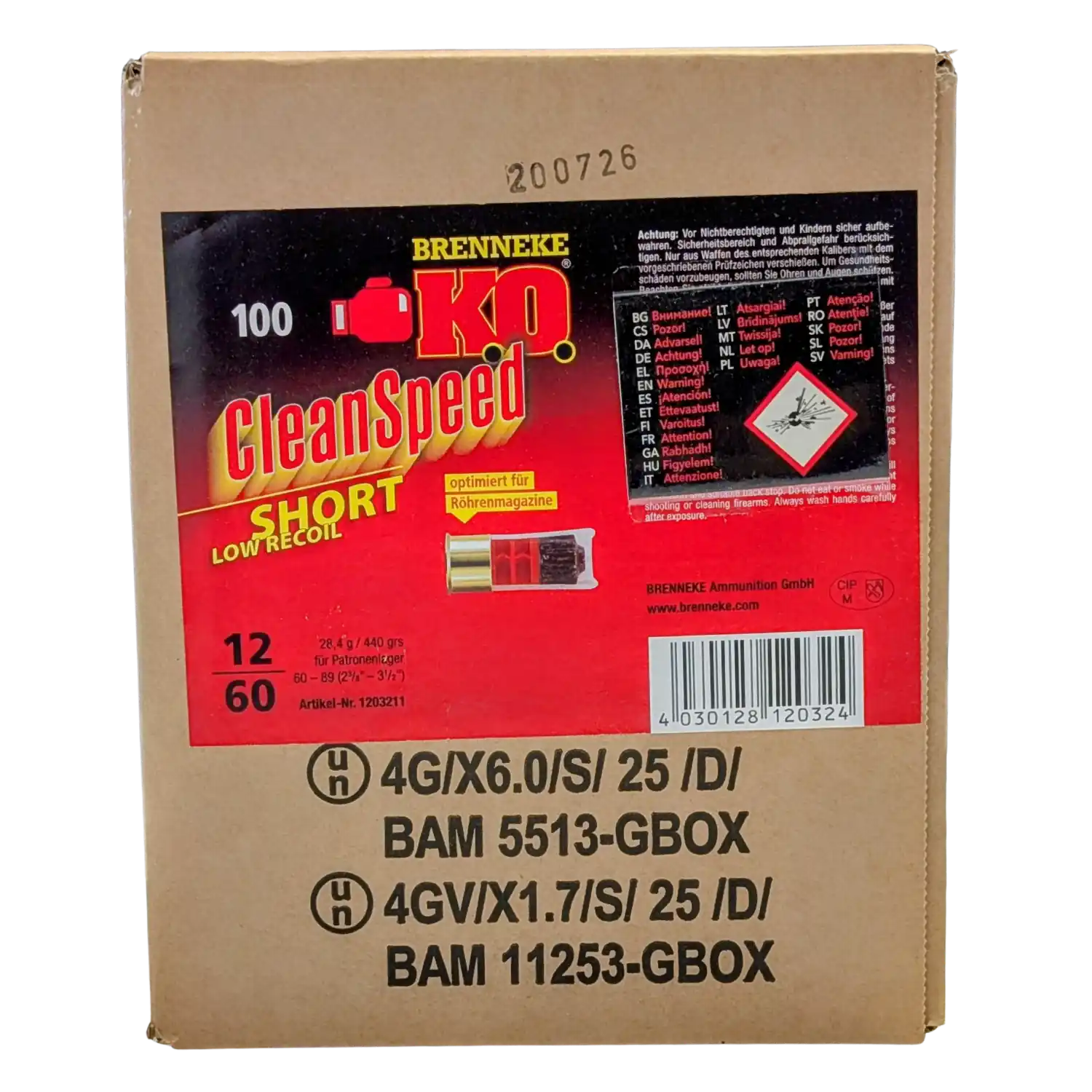 Brenneke K.O. Clean Speed Short Kaliber 12/60 100-Schuss