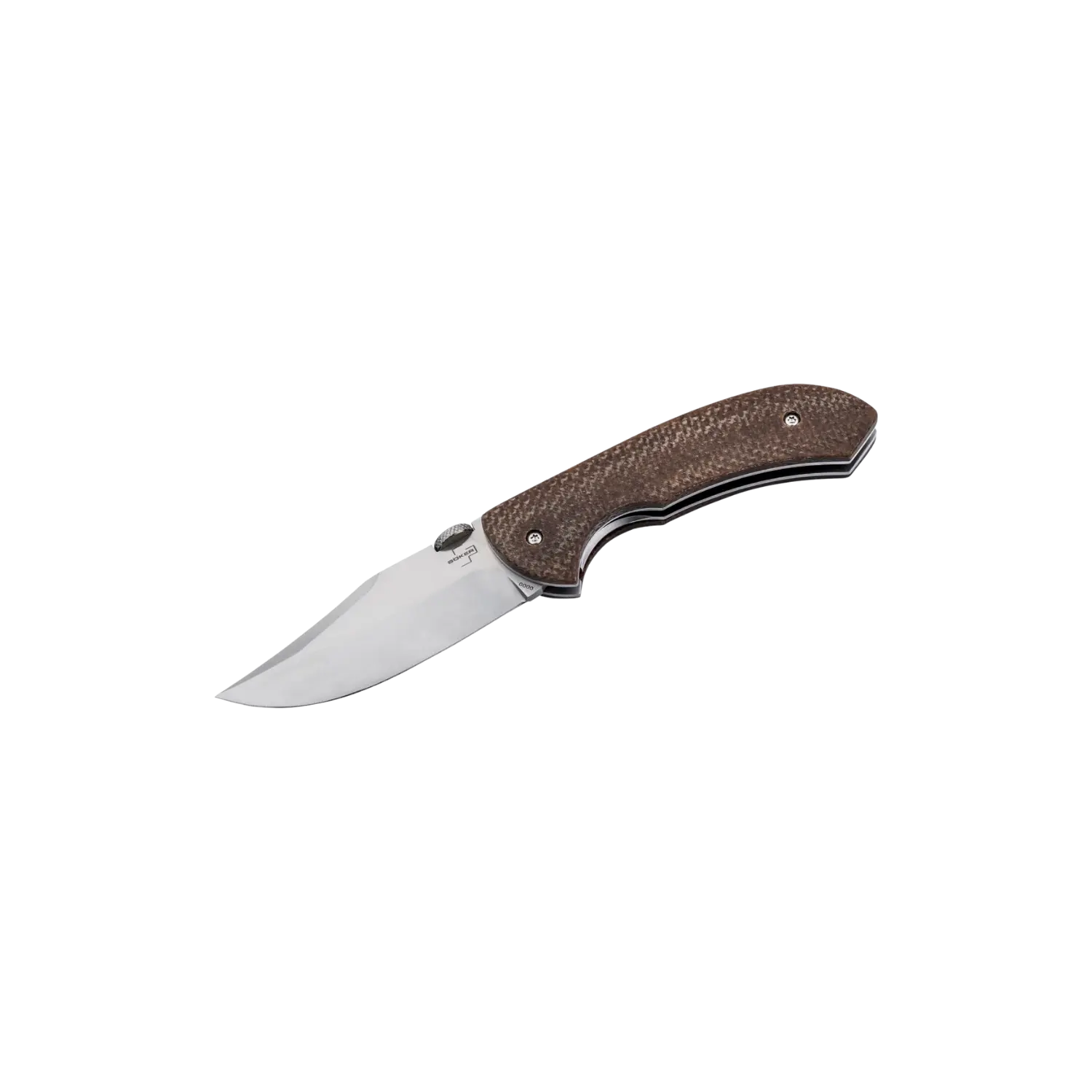 Böker Plus Pocket Bowie Taschenmesser mit braunem Griff und gebogener Klinge