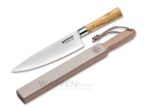 Damast-Olive-Geschenkset Kochmesser aus Damast als Geschenk Set - Traditionelle Kochmesser in erstklassiger Qualität