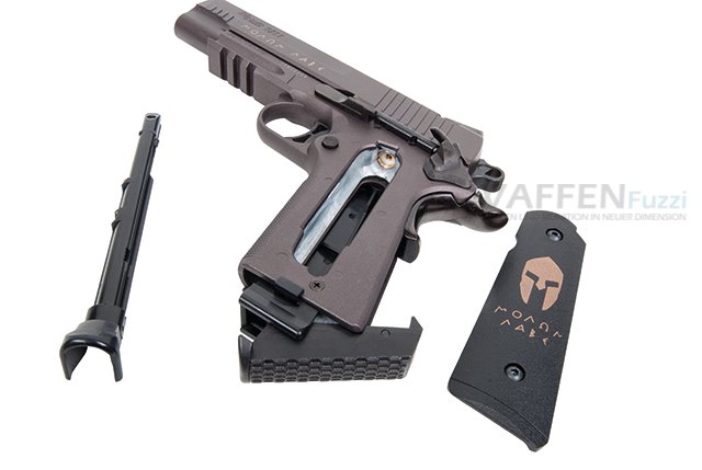 Sig-Sauer-1911-Spartan-Demontage-CO2-Pistole CO2 Pistole 1911 Spartan 15 Schüssig Vollmetall 4,5mm Stahl BB