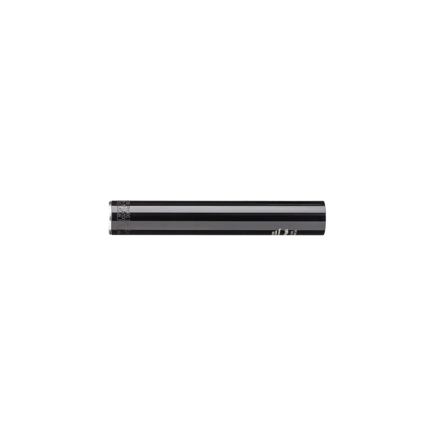 Schwarze, kurze Aluminium-Pressluftkartusche mit Manometer und Aufschrift