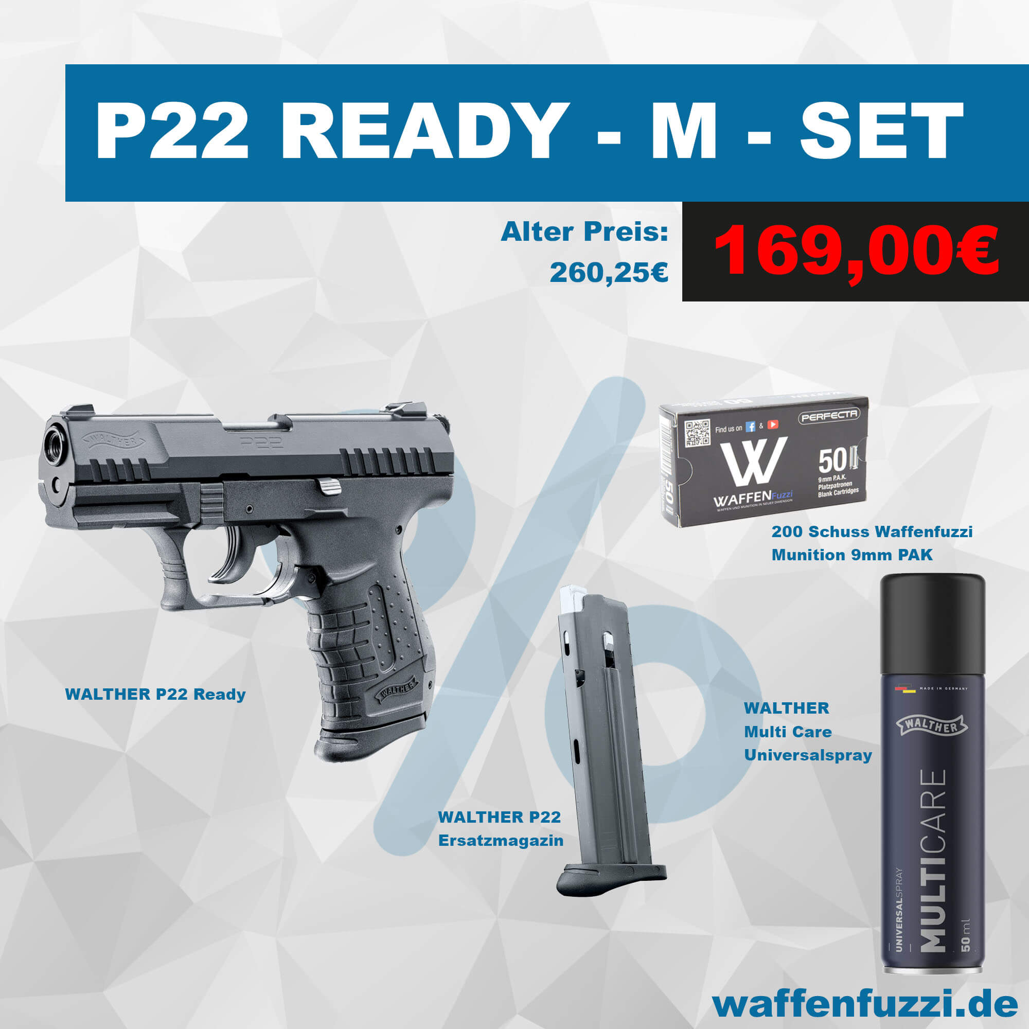 Waffenfuzzi Walther P22 Ready Sparset für unschlagbare 169 Euro