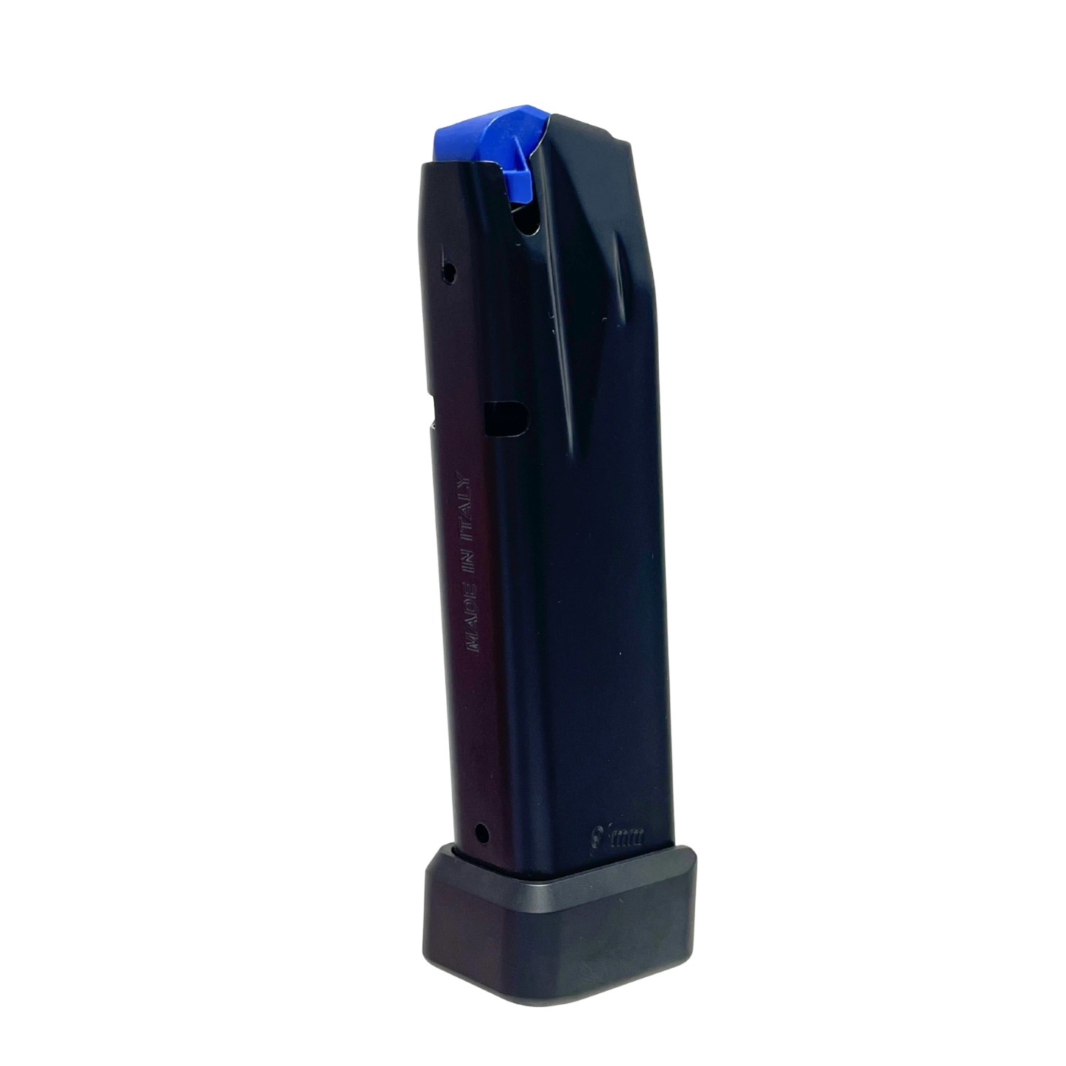 schwarzes Walther Magazin mit blauen Konturen