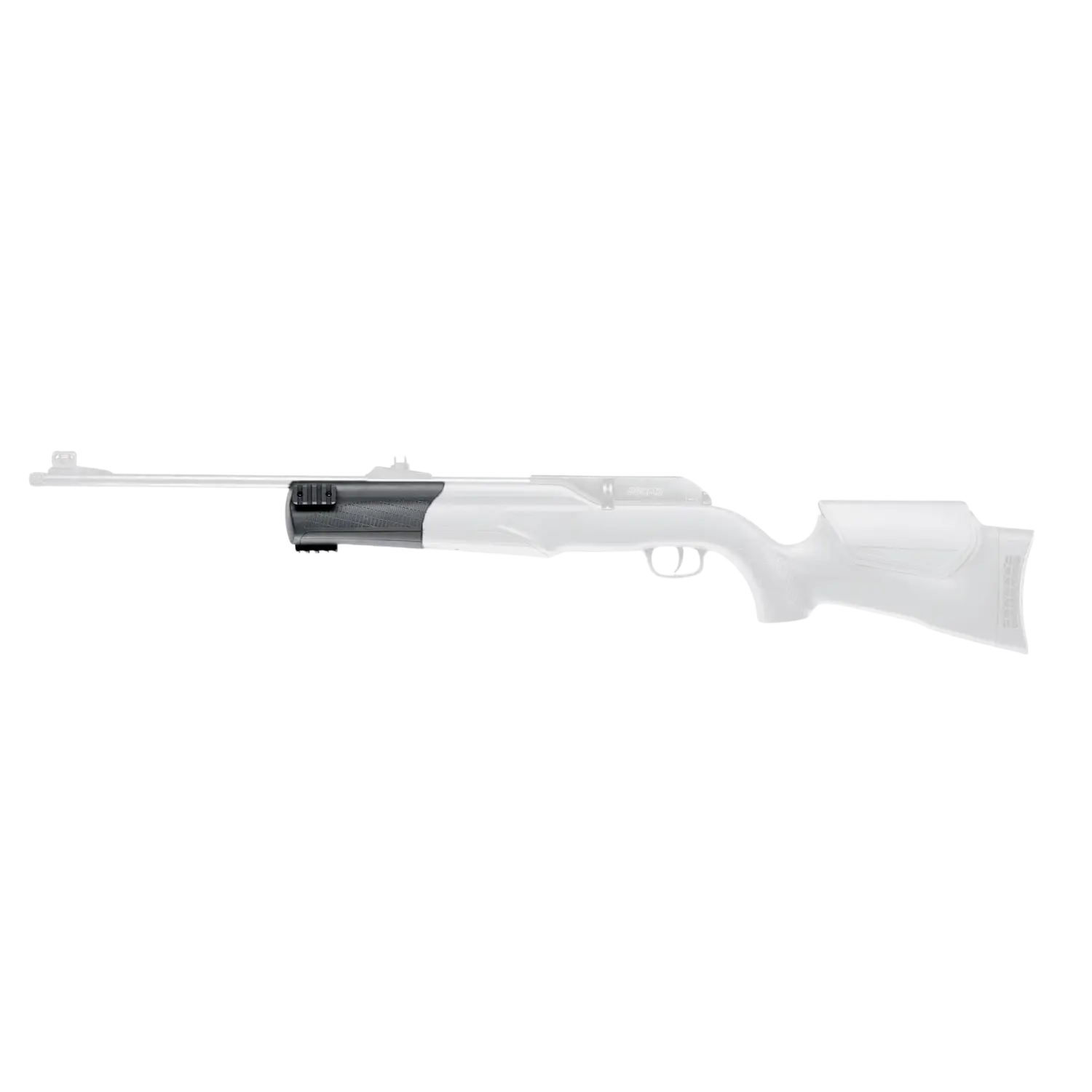 Vorderschaftkappe aus schwarzem Material für Umarex 850 M2 Luftgewehr, am vorderen Schaft montiert
