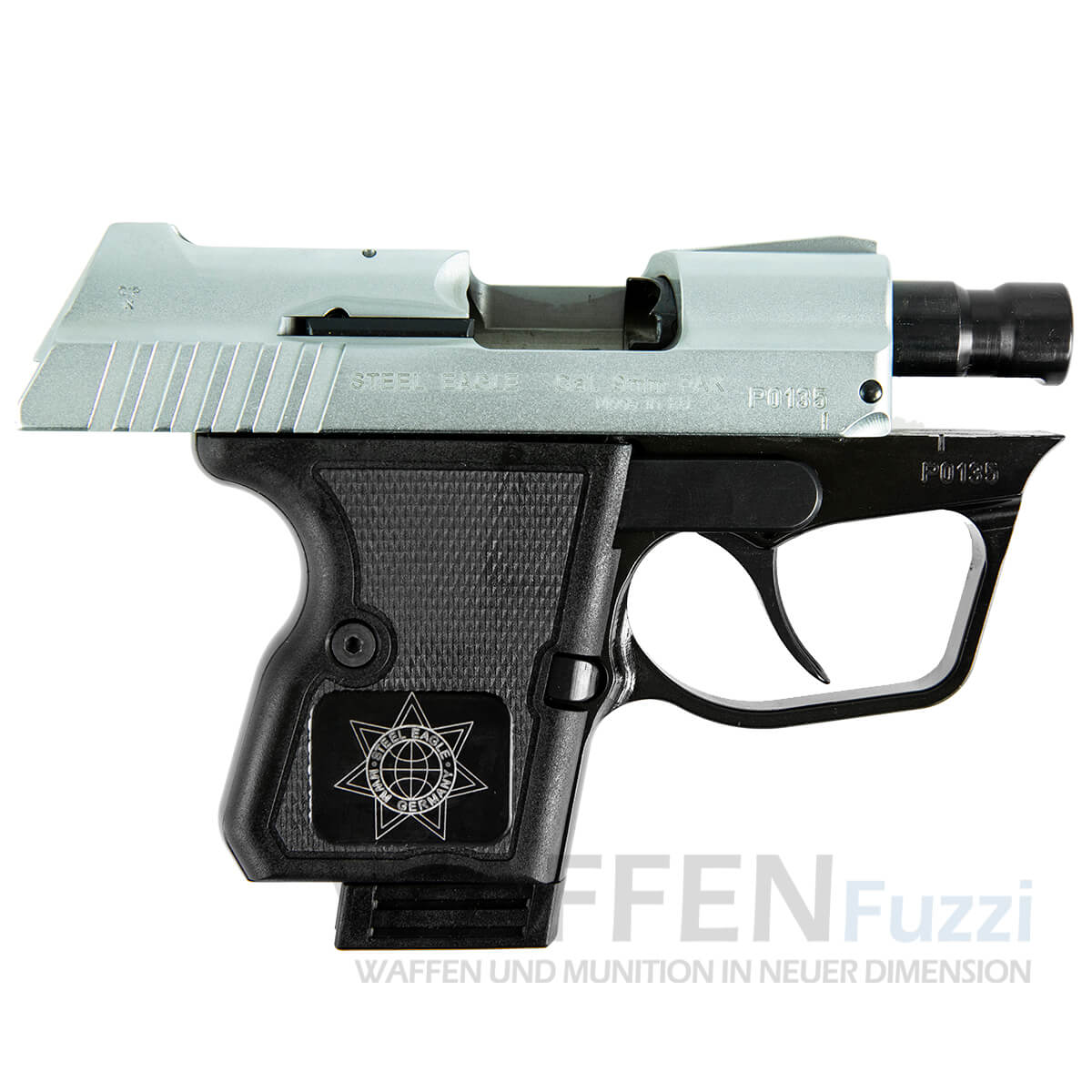Chrom-Vanadium-Steel-Eagle-Pistole-frei MWM Gillmann Steel Eagle Chrome 9mm PAK Selbstladepistole
