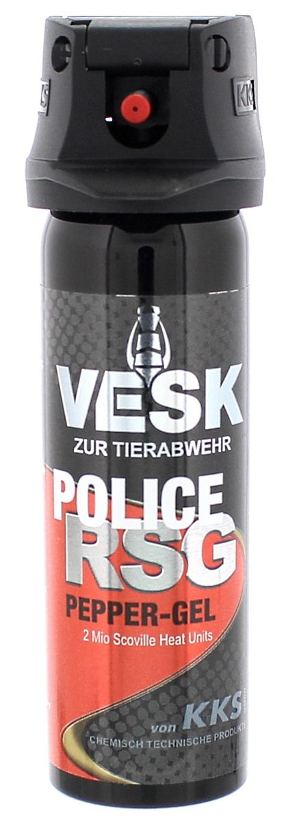 VESK-RSG-Gel-63ml Police RSG VESK 63ml Pfeffergel. Maximaler Selbstschutz mit über 2 Mio. Scoville