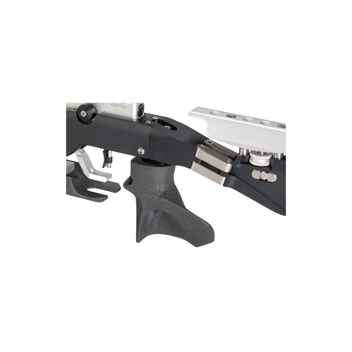 Nahaufnahme eines montierten schwarzen Walther Biometric Protouch-Griffs mit ergonomischer Form.