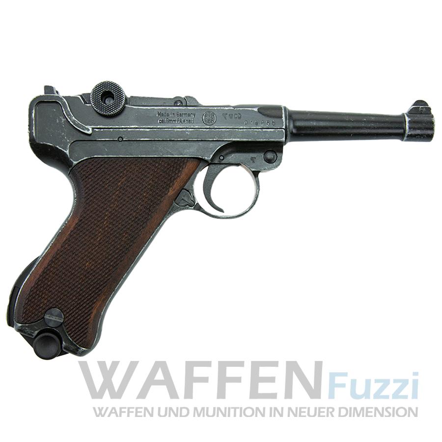 ME P08 Schreckschusswaffe 9mm antik-look mit Holzgriff