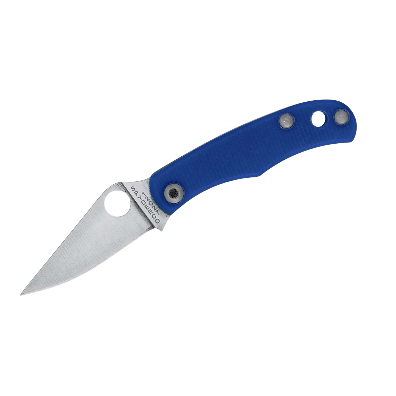 . Klappmesser in Blau mit silbernem Griff, geöffnet 