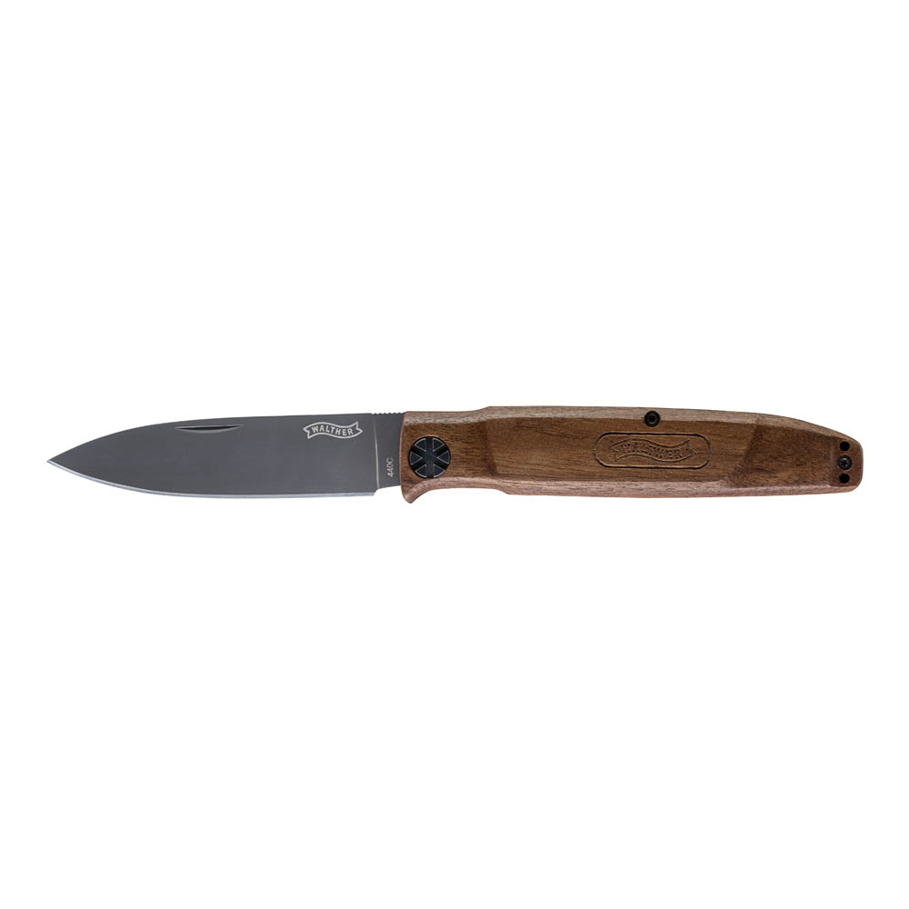 BWK5 Taschenmesser Blue Wood Knife 440C Stahl inkl. Lederholster