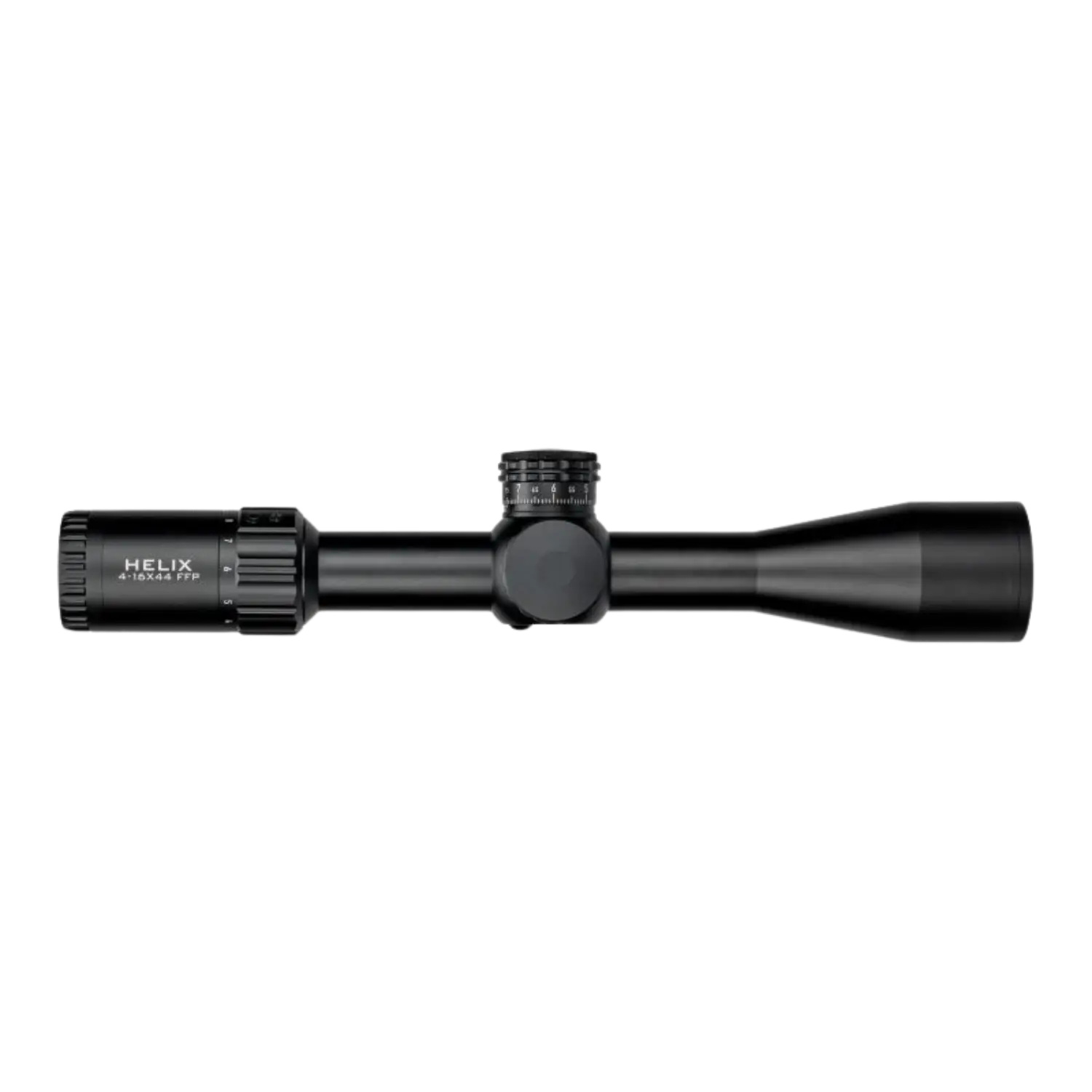 Schwarzes Zielfernrohr Element Optics Helix Gen2 4-16x44 mit Verstellrädern und Okular