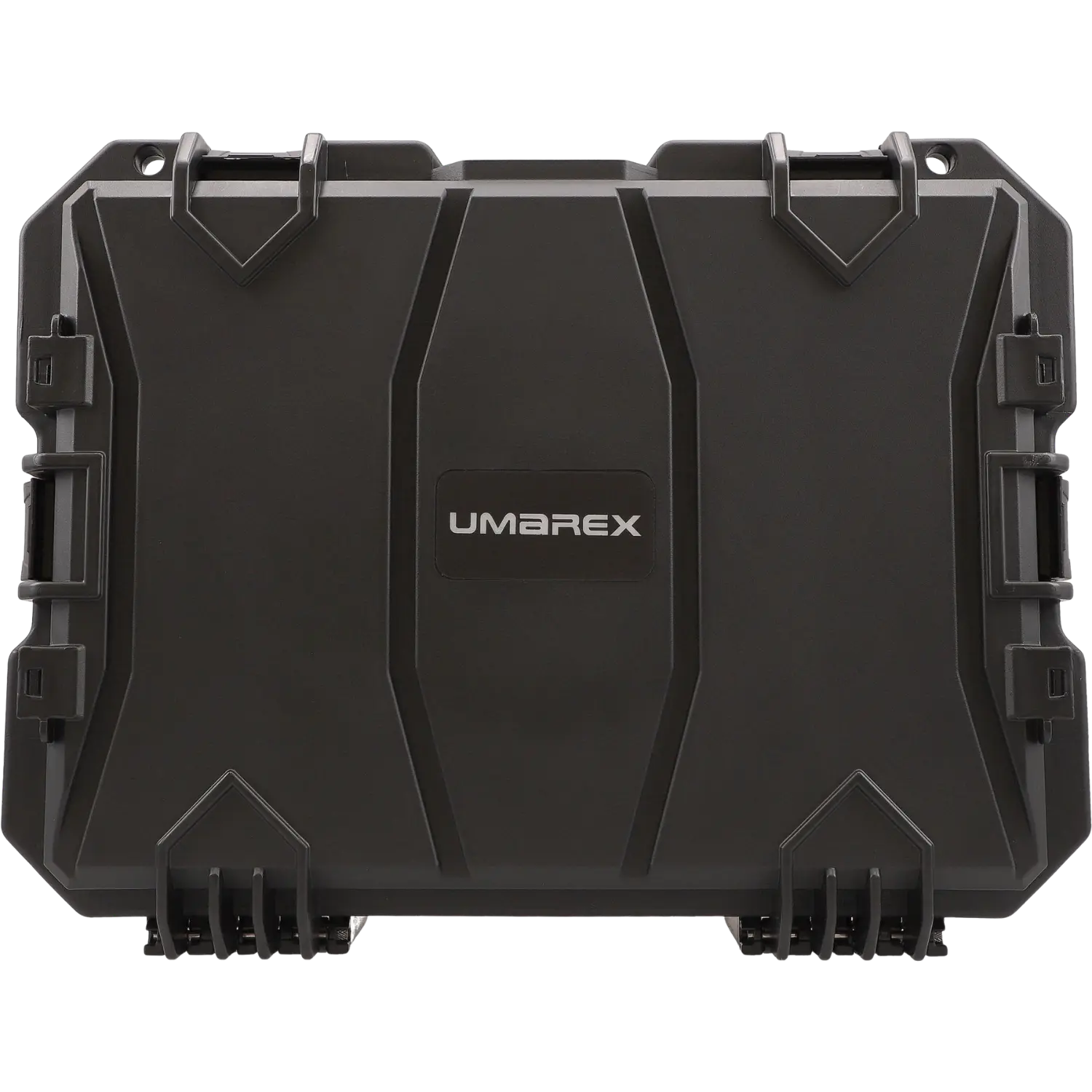 GLOCK 17 Gen5 SV 9mm P.A.K Double Set Coyote-Black Schwarzer, robuster Kunststoffkoffer mit erhabenen Linien und dem Schriftzug 'UMAREX' in der Mitte.