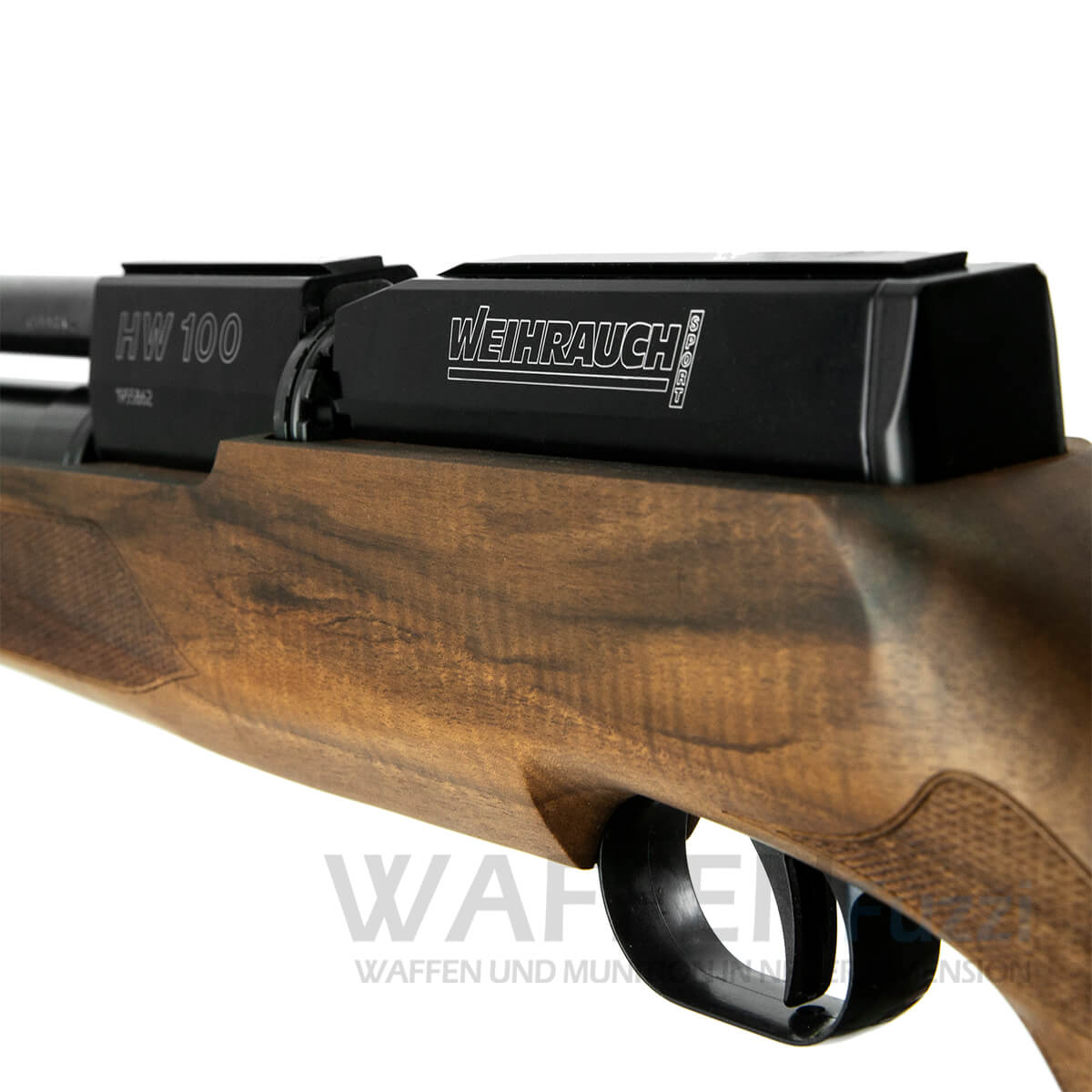 Pressluftgewehr HW 100 S Lang + Schalldämpfer 11mm Prismenschiene 14 Schuss Kaliber 4,5mm / 5,5mm 