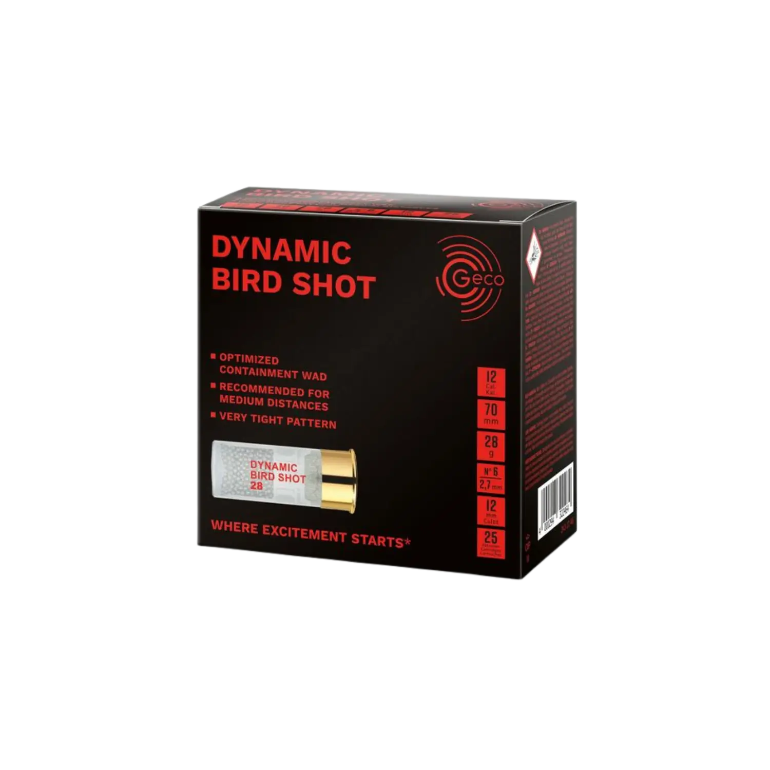 Geco Dynamic Bird Shot 12/70 2,7mm 28g 25 Schuss