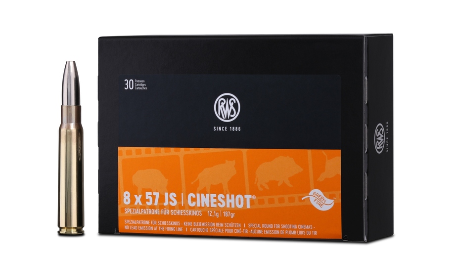 Cineshot 8x57 JS Spezialpatrone für Schießkino 187 grs 30 Schuss Cineshot 8x57 JS Spezialpatrone für Schießkino 187 grs 30 Schuss
