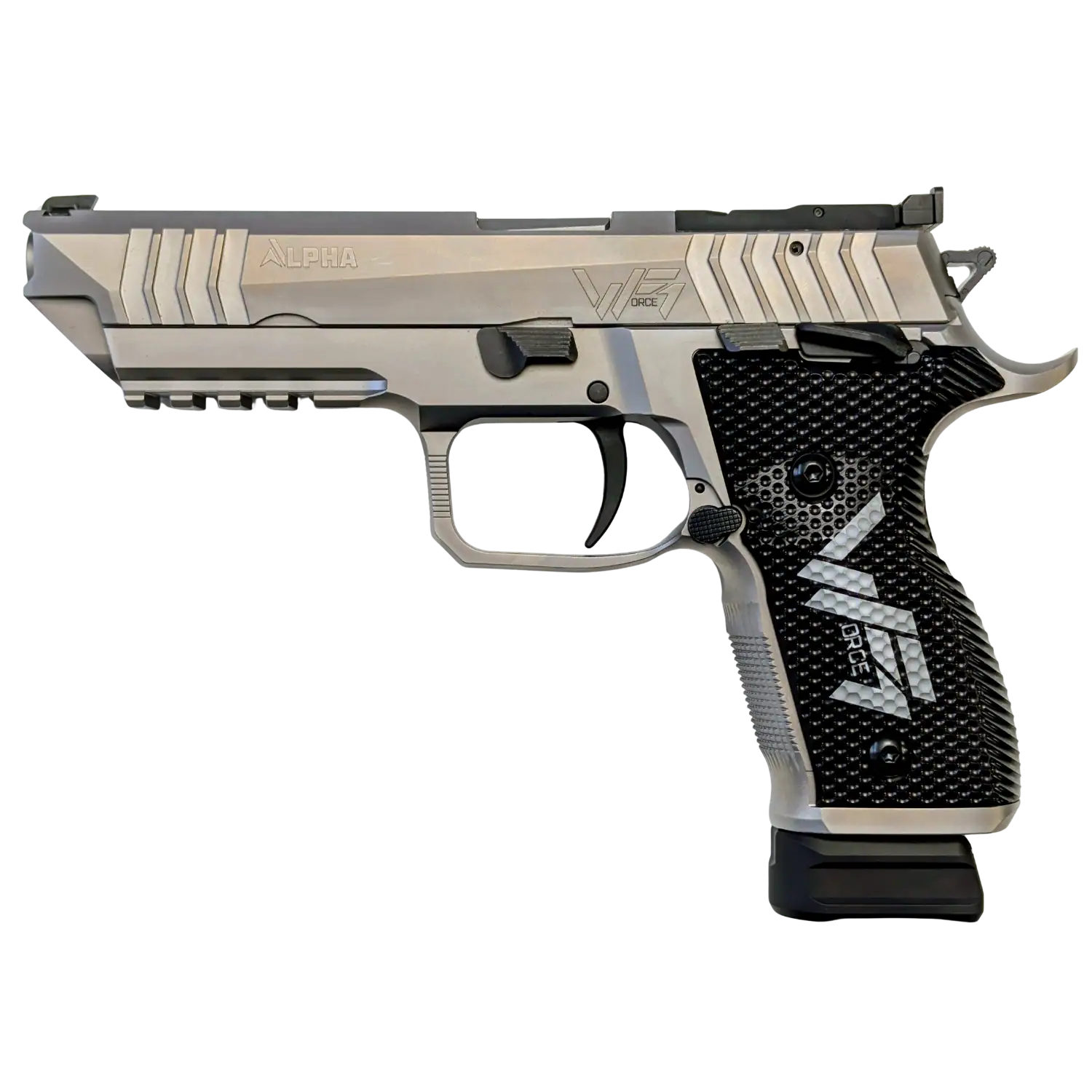 Arex Alpha Race WForce1 Silver Kaliber 9mm Luger Optics Ready